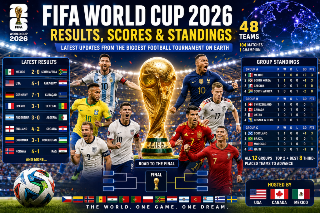 FIFA World Cup 2026: Complete List of Results, Scores and Standings
