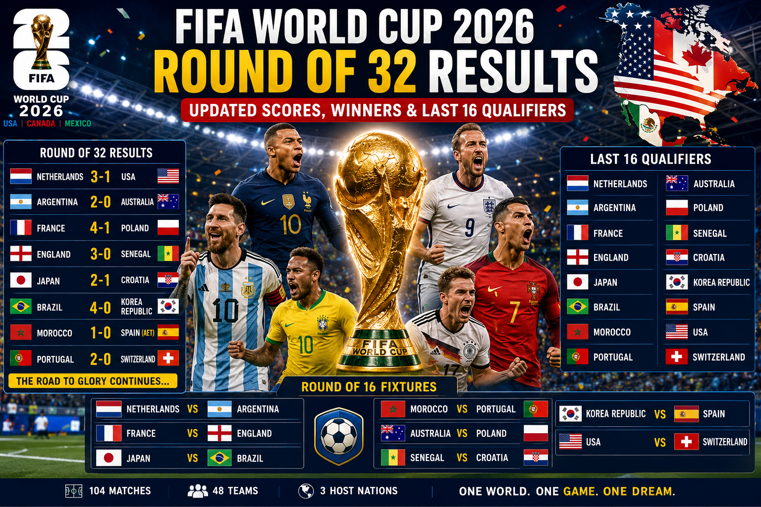 FIFA World Cup 2026 Round of 32 Results: Updated Scores, Winners & Last 16 Qualifiers